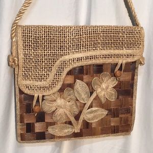 🌼Vintage🌼 Rare large size straw/palm purse